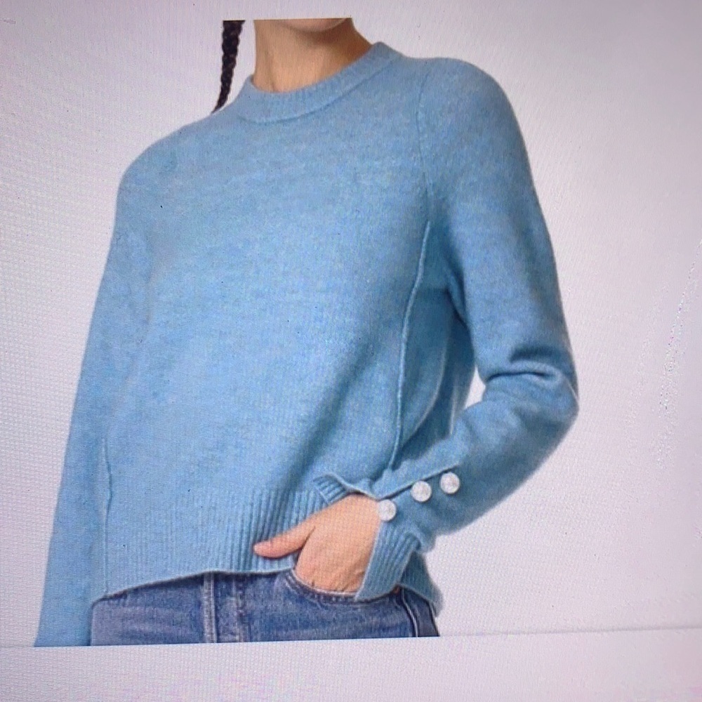 3.1 Phillip Lim Wool Blend Crewneck Pearl Cuffs Sweater S
